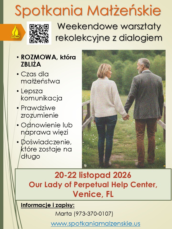 Spotkania Małżeńskie - WEEKEND DLA MAŁŻEŃSTW w Venice, FLORYDA